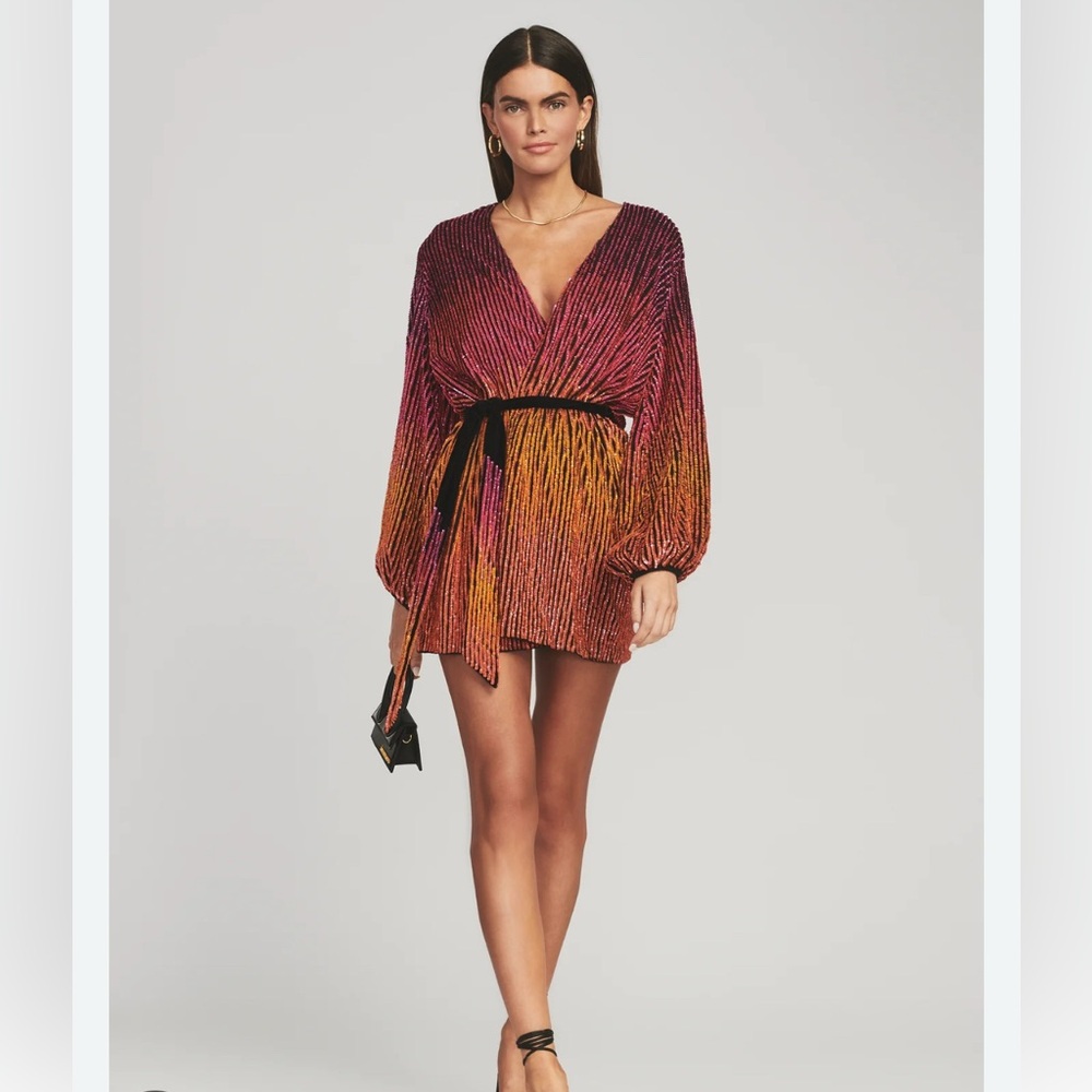 Retrofete Gabrielle Sequin Ombre Robe Dress